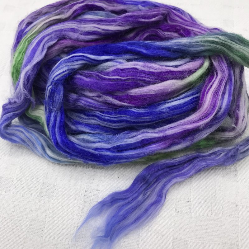 Dyed Silk/Cotton Sliver--Limited Edition Lupine Meadow