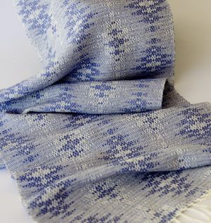 Ice Crystals scarf, woven & photographed by Sandra Hutton