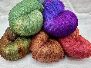 '65 Roses' variegated silk yarns in Kiku (20/2)