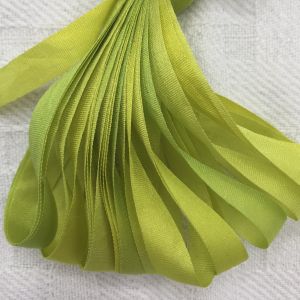 7mm silk ribbon dyed in 65 Roses limited edition Parakeet Green