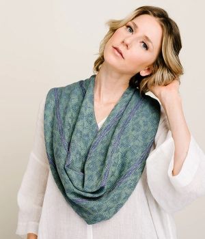 Shade Garden shawl, designed and woven by Susan Porter. Photo Credit Long Thread Media.