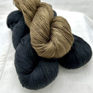 color option: #225 Captain Olive & #57 Raven Black silk noil