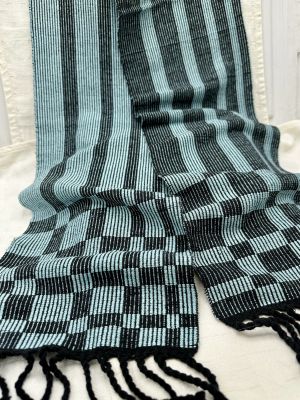 4-shaft 'Summer & Winter Stripes' designed and woven by Ginger Kaldenbach