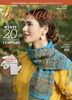 Little Looms Spring 2023 cover, featuring Evening Reflections on the cover