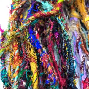 Recycled Silk Yarn--think spun sari fibers