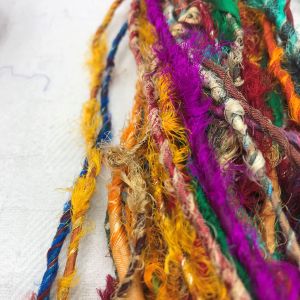 Sari Silk Yarn--think spun ribbons