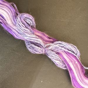Dyed Silk/Cotton Sliver, spun by Kim Caulfield