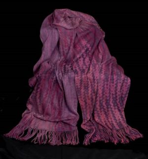 Handpainted Shawls in Silk Noil; Turned Tacquete, woven by Sandra Hutton