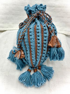 Victorian Silk Reticule, 1863 instructions interpreted and knitted by Sara Lamb.