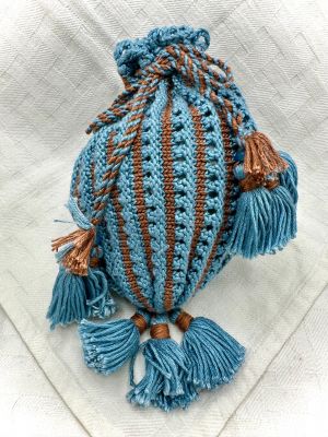 Victorian Silk Reticule, 1863 instructions interpreted and knitted by Sara Lamb.