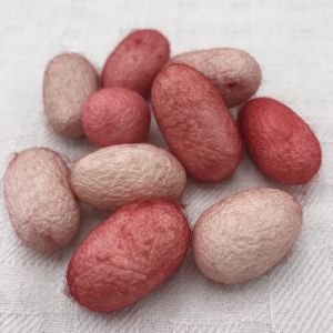 Dyed Bombyx Cocoons-Rose Bud (very limited edition)